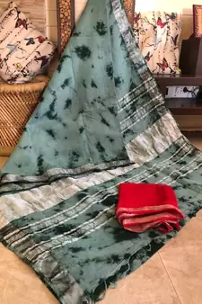 Multicolor Tie & Dye (Shibori print ) Handloom Cotton Linen Saree?