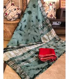 Multicolor Tie & Dye (Shibori print ) Handloom Cotton Linen Saree?