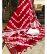 Multicolor Tie & Dye (Shibori print ) Handloom Cotton Linen Saree?