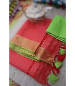 Multicolor Handcrafted Semi-Linen Saree with Blouse Piece?