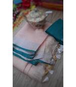 Multicolor Handcrafted Semi-Linen Saree with Blouse Piece?