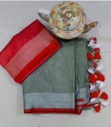 Multicolor Handcrafted Semi-Linen Saree with Blouse Piece?