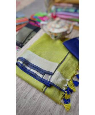 Multicolor Handcrafted Semi-Linen Saree with Blouse Piece? 1