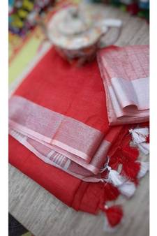 Multicolor Handcrafted Semi-Linen Saree with Blouse Piece?
