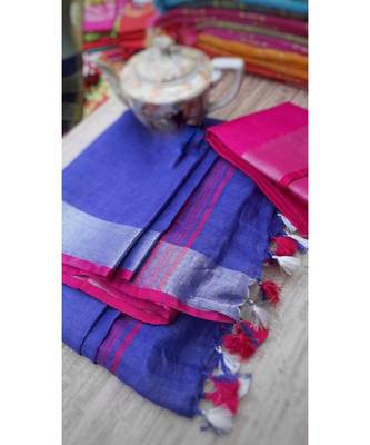 Multicolor Handcrafted Semi-Linen Saree with Blouse Piece? 1