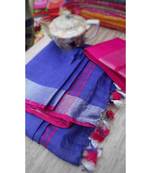 Multicolor Handcrafted Semi-Linen Saree with Blouse Piece?