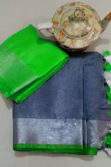 Multicolor Handcrafted Semi-Linen Saree with Blouse Piece?