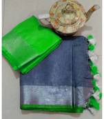 Multicolor Handcrafted Semi-Linen Saree with Blouse Piece?