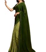 Mehendi printed georgette saree with blouse