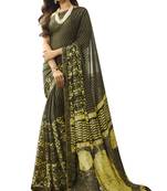 Mehendi printed georgette saree with blouse