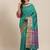 Turquoise woven banarasi saree with blouse