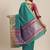 Turquoise woven banarasi saree with blouse