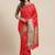 Red woven banarasi saree with blouse
