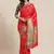 Red woven banarasi saree with blouse