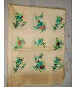 multicolor Handcrafted?Silk linen saree with embroidery work