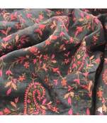 multicolor Handcrafted Silk linen saree with embroidery work