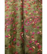 multicolor Handcrafted Silk linen saree with embroidery work