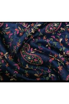 multicolor Handcrafted Silk linen saree with embroidery work
