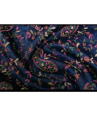 multicolor Handcrafted Silk linen saree with embroidery work 1