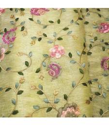 multicolor Handcrafted Silk linen saree with embroidery work