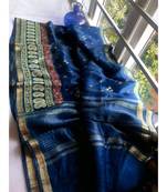 multicolor Handcrafted Silk linen saree with embroidery work