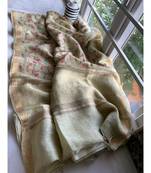 multicolor Handcrafted Silk linen saree with embroidery work