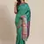 Turquoise woven banarasi saree with blouse