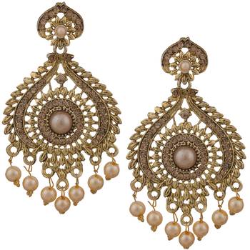 Piah Fashion Stylish Rose Gold Earring 9234 1