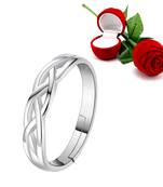 Silver Plated Adjustable Ring with 1 Piece Red Rose Gift Box for Girls and women
