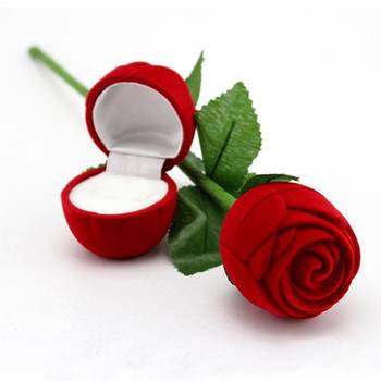 Silver Plated Adjustable Ring with 1 Piece Red Rose Gift Box for Girls and women 2