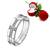 Silver Plated Adjustable Ring with 1 Piece Red Rose Gift Box for Girls and women