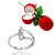 Silver Plated Adjustable Ring ILU Designer With Red Rose  For Women And Girl