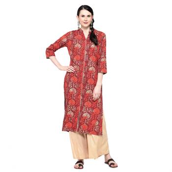 Maroon printed rayon ethnic-kurtis 2