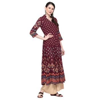 Plum printed rayon ethnic-kurtis 3