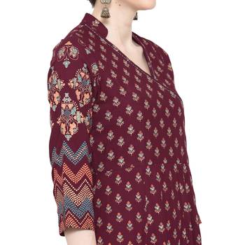 Plum printed rayon ethnic-kurtis 5