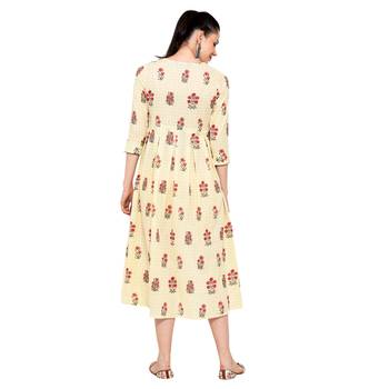 Cream printed cotton ethnic-kurtis 2