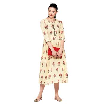 Cream printed cotton ethnic-kurtis 3