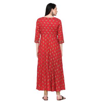 Red printed rayon ethnic-kurtis 2