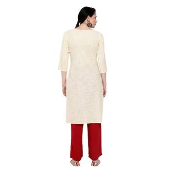 Off-white printed cotton ethnic-kurtis 4
