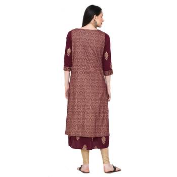 Plum printed rayon ethnic-kurtis 3