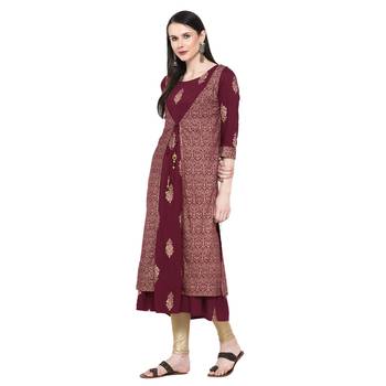 Plum printed rayon ethnic-kurtis 4