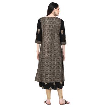 Black printed rayon ethnic-kurtis 2