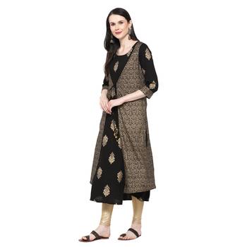 Black printed rayon ethnic-kurtis 4