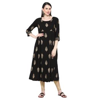 Black printed rayon ethnic-kurtis 5