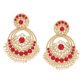 Red pearl earrings 1