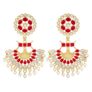 Red pearl earrings 1