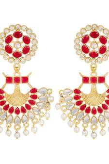 Red pearl earrings