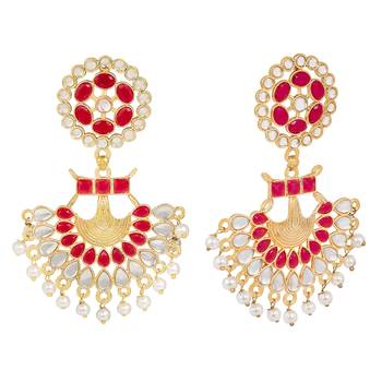Red pearl earrings 2