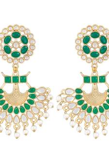 Green pearl earrings