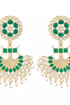 Green pearl earrings